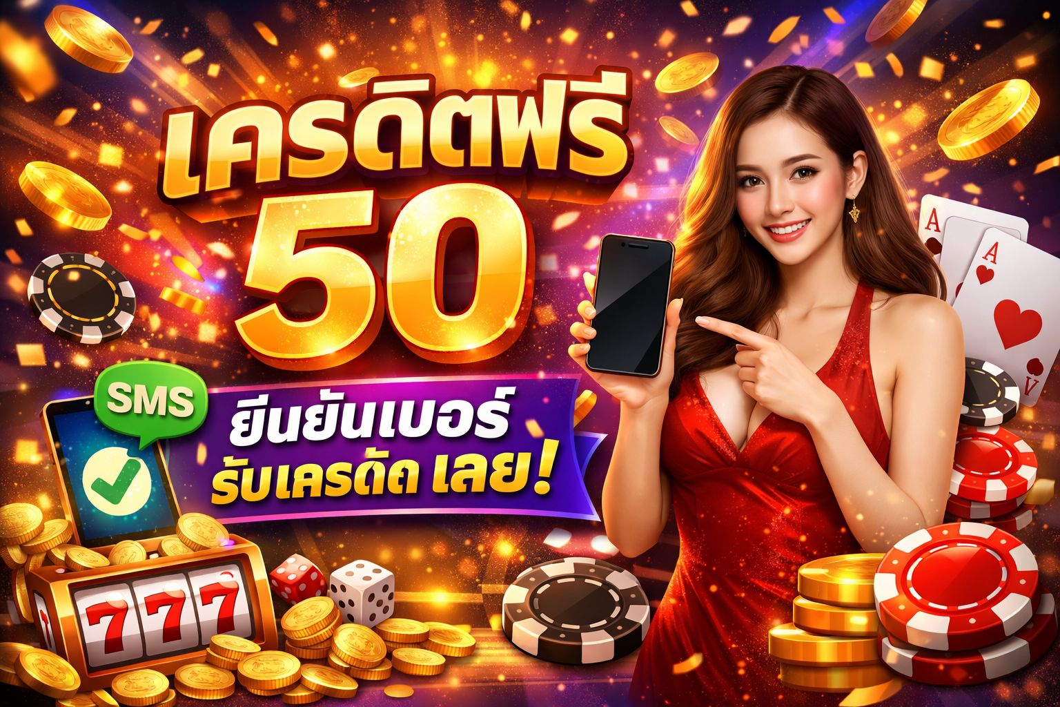 เครดิตฟรี 50 ยืนยันเบอร์ รับเครดิต เลย