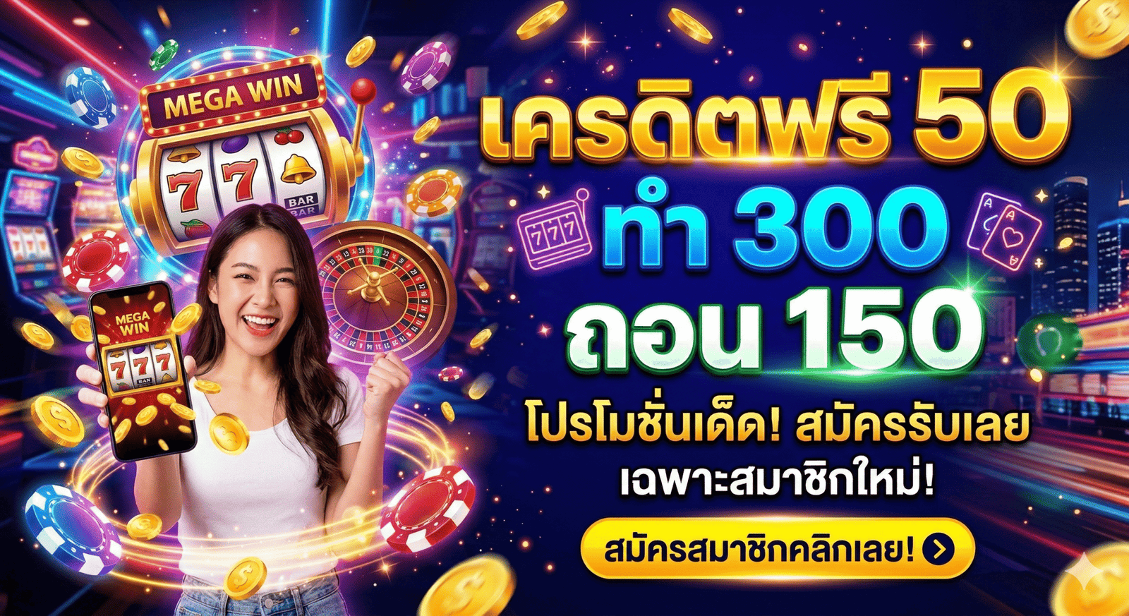 เครดิตฟรี 50 ทํา 300 ถอน 150